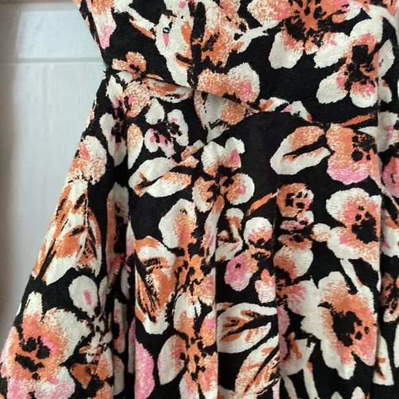 Free People Jael Cutout Mini Dress XS‎ Long Sleeves Black Floral NWOT Bohemian - Picture 8 of 12